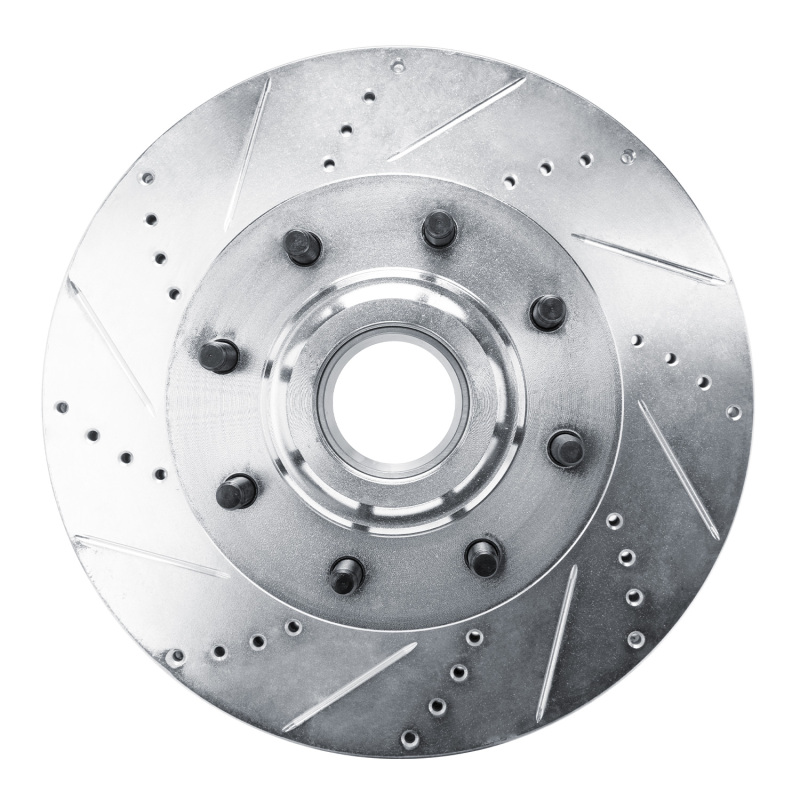 Ford F-250 Brake Rotor (1) - Front Left - R1 Concepts - Drilled & Slotted - Silver - `11-`25
